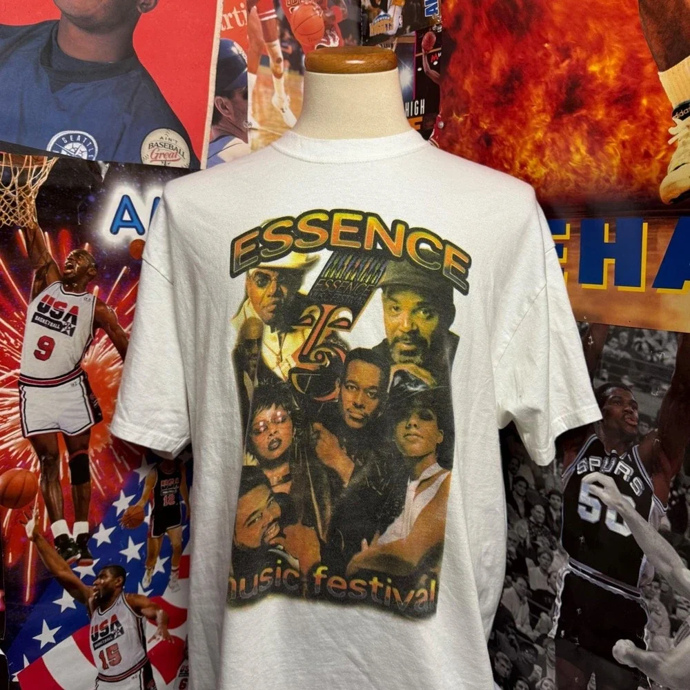 Vintage Essence Music Festival Concert T Shirt Mens XL 2002 White Band Tee